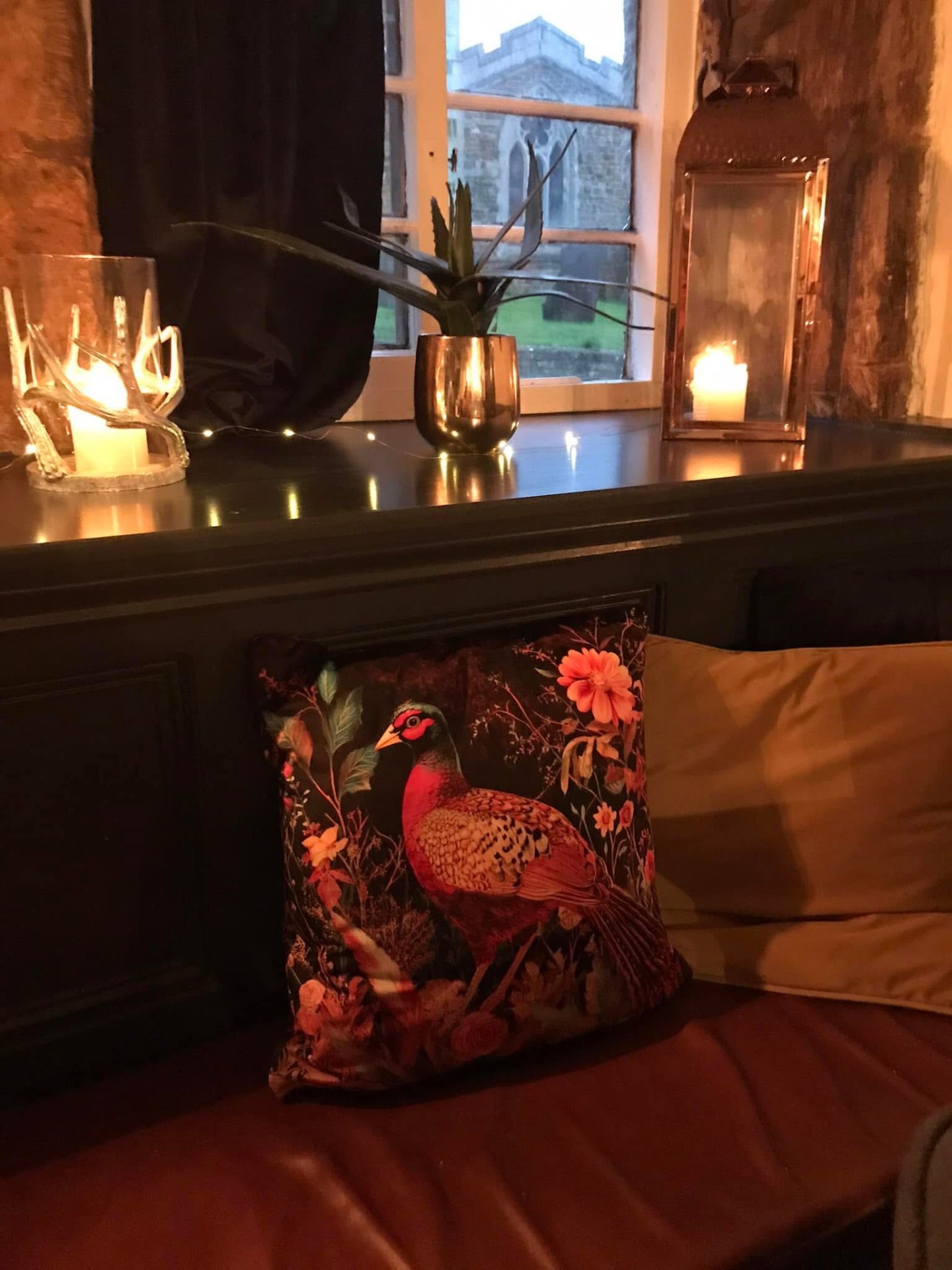 Candlelight at the pheasant window